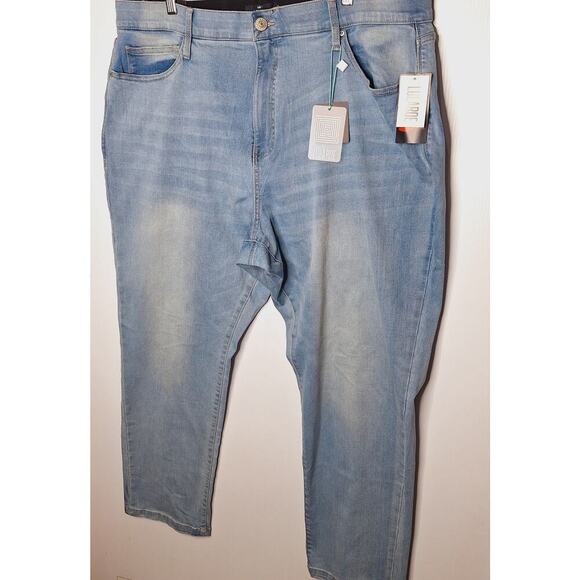 Lularoe High Rise Slim Straight Jean 42 (22-23W) Magic Waist Light Wash Stretch - Picture 2 of 9